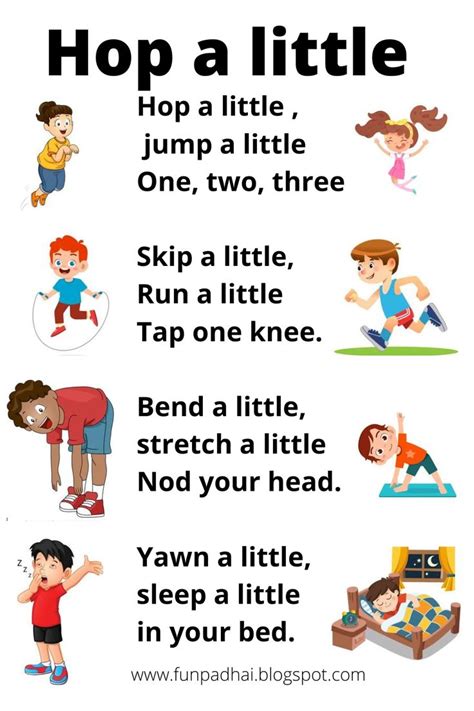 Hop a little is an English rhyme it will help the kids to learn action ...