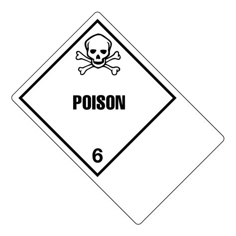 Hazard Class 6.1 - Poisonous Material, Worded, Shipping Name-Large Tab, Blank Label | ICC