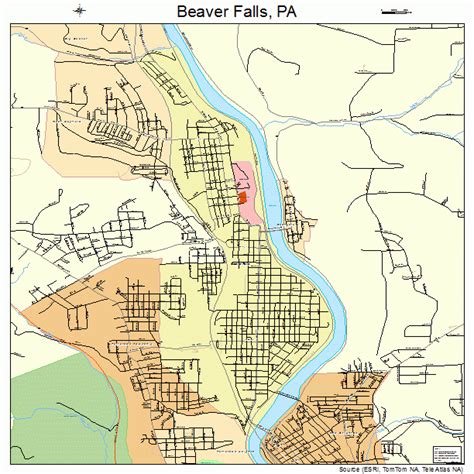 Beaver Falls Pennsylvania Street Map 4204792