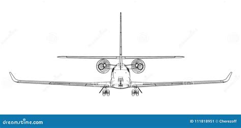 Airplane blueprint. Vector stock vector. Illustration of detail - 111818951