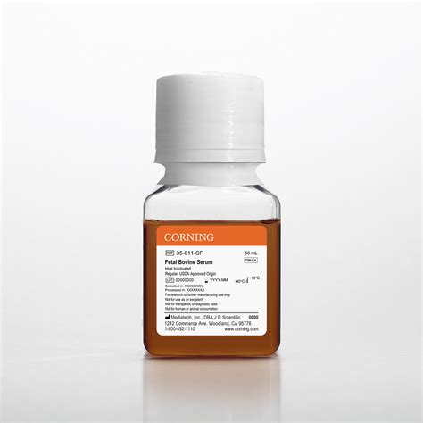 35-011-CF | Corning® Fetal Bovine Serum, 50 mL, Regular, USDA Approved Origin (Heat Inactivated ...