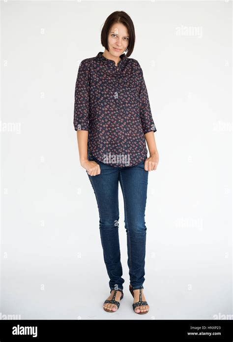 Female doing an awkward pose portrait Stock Photo - Alamy