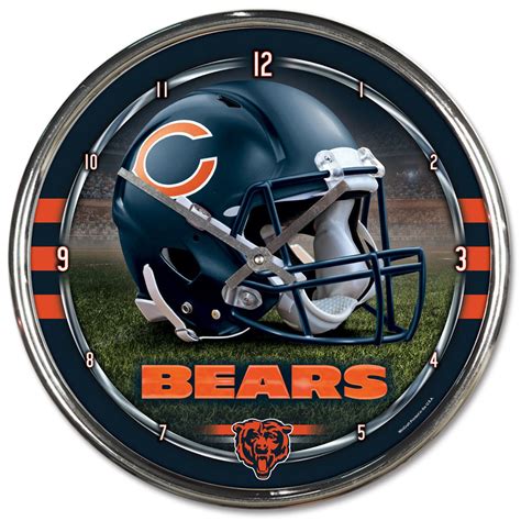 Chicago Bears NFL Chrome Wall Clock