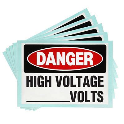 Voltage Warning Labels - Danger High Voltage __ Volts | Emedco