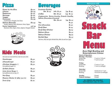 Download Snack Bar Menu (pdf-115 KB)