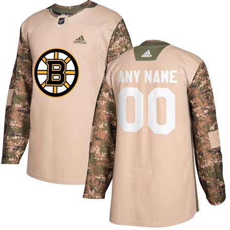 adidas Boston Bruins Camo Veterans Day Custom Practice Jersey