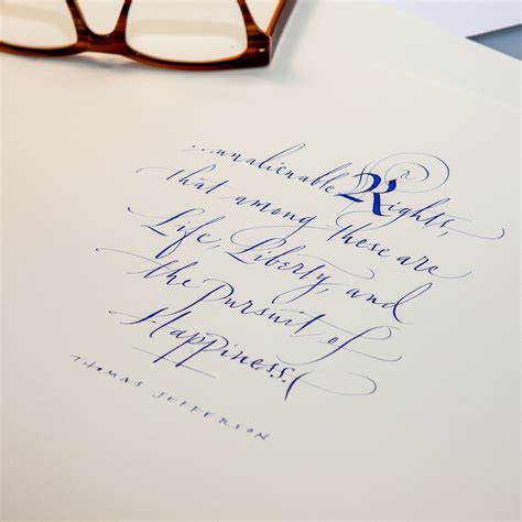 Hand-written, Thomas Jefferson – John Stevens Calligraphy