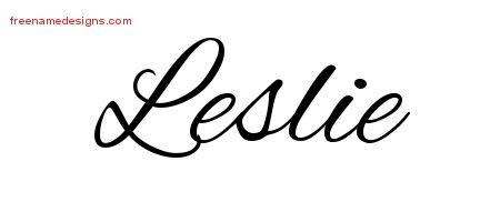 Cursive Name Tattoo Designs Leslie Free Graphic - Free Name Designs