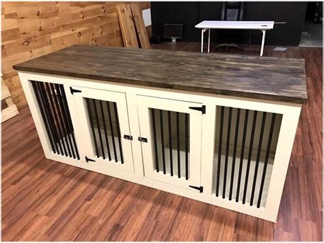 DIY Plans for Large Double Dog Kennel Dog Crate Furniture - Etsy | Dog kennel furniture, Wood ...