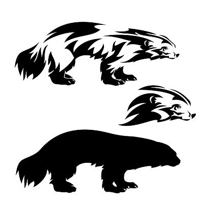 Wolverine Black Vector Silhouette And Outline Stock Illustration ...