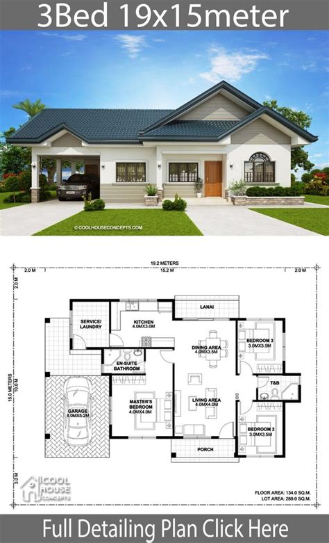 Beautiful Home Design Plan with 3 Bedrooms