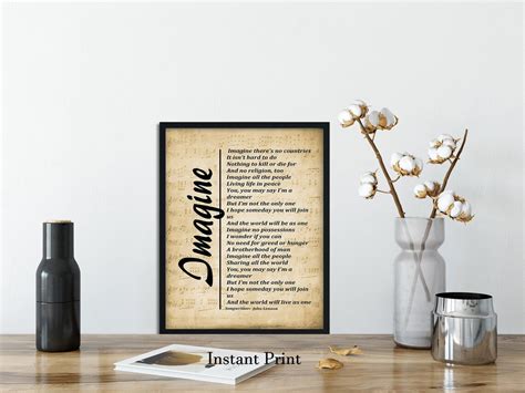 Imagine Lyrics Song Lyrics on Sheet Music Background - Etsy