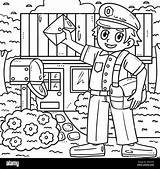 Mailman Coloring Page sketch template