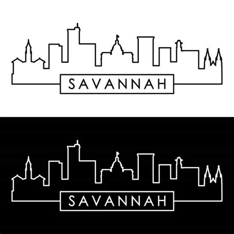 Savannah Georgia Skyline stock vectors - iStock