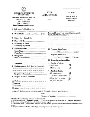 Vietnam Visa Application Form - VisaRite - Fill and Sign Printable ...