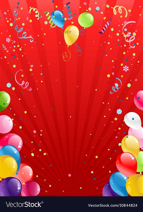 Celebration red background with balloons Vector Image