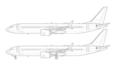 Boeing 737-9 MAX line drawing – ShopNorebbo