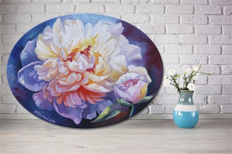 White Peony Peonies Oil Painting Peony Wall Art Painting on - Etsy