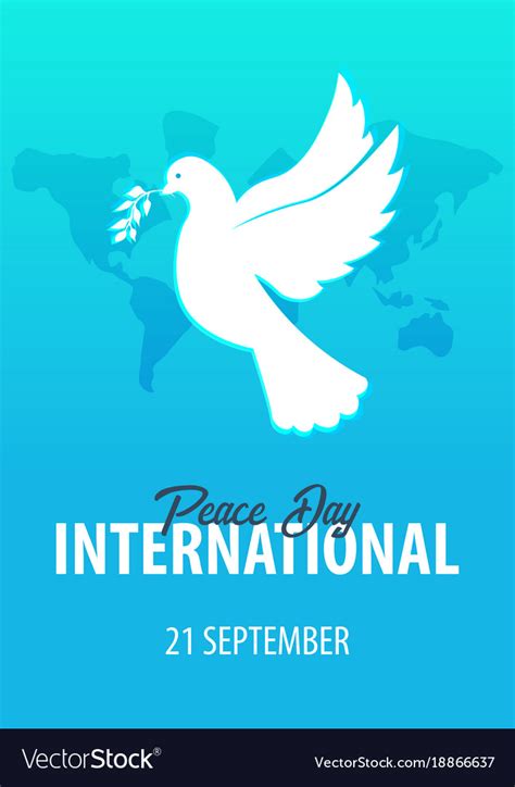 International peace day poster 21 september dove Vector Image