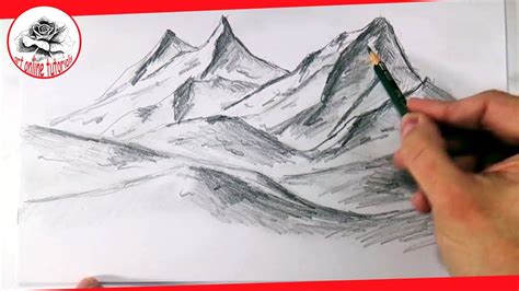 How to draw realistic mountains with pencil, step by step and easy ...