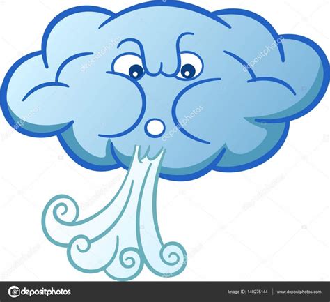 Nube Soplando Viento Dibujos Animados Aislado en Blanco | Viento dibujo, Nubes, Dibujos de nubes