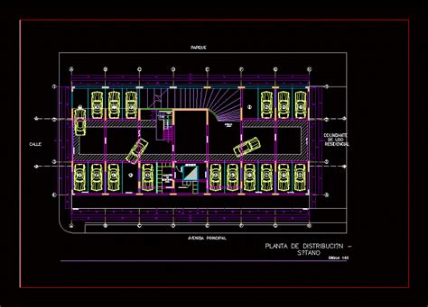 Basement Plans - Parking DWG Plan for AutoCAD • Designs CAD