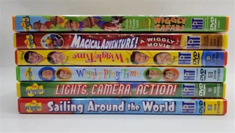 THE WIGGLES DVD Lot of 6 Wiggly Safari Magical Adventure Sailing Lights ...