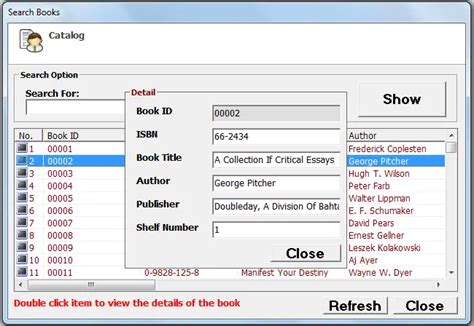 Library Book Catalog System in Visual Basic – iNetTutor.com