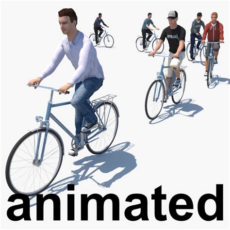 3d model cyclists animation