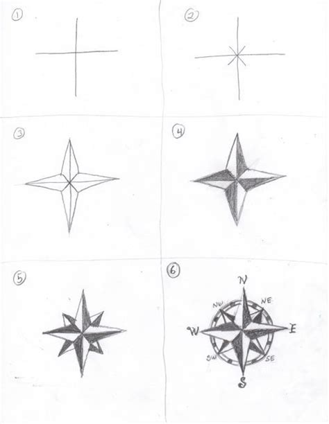 Creator's Joy: How to draw a compass rose | Compass drawing, Easy ...