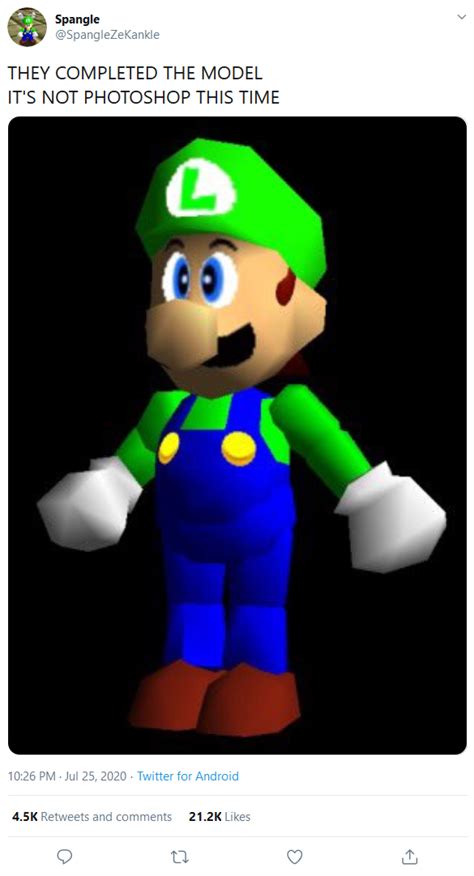 Ο κώδικας του "Super Mario 64" δείχνει ότι ο Luigi αρχικά ήταν Playable