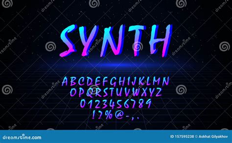 Font in 80s 90s Style. Retrowave Synthwave Vaporwave Design Letters ...