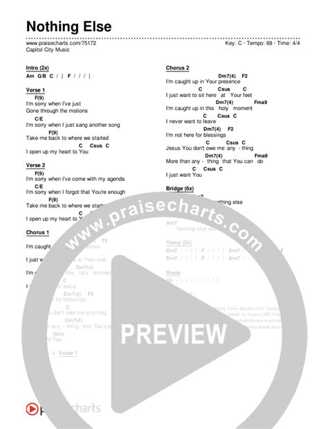 Nothing Else Chords PDF (Capital City Music) - PraiseCharts