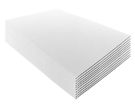 24x24 4mm Corrugated Plastic Sheets 5 Pack White Waterproof Lightweight, Blank Boards Double ...