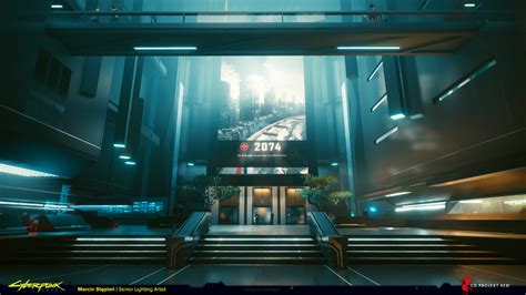 ArtStation - Cyberpunk 2077 Arasaka Lobby Lighting, Marcin Stępień | Sci fi environment ...