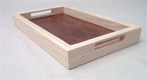 Modern wooden serving tray with handles. by Melcreationsbois