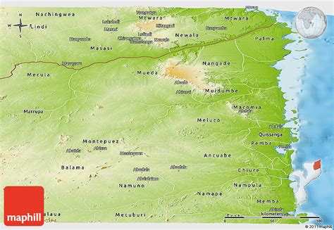 Physical Panoramic Map of Cabo Delgado