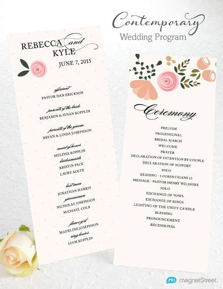 Contemporary Wedding Program Wording Template from MagnetStreet Wedding Reception Program Sample ...