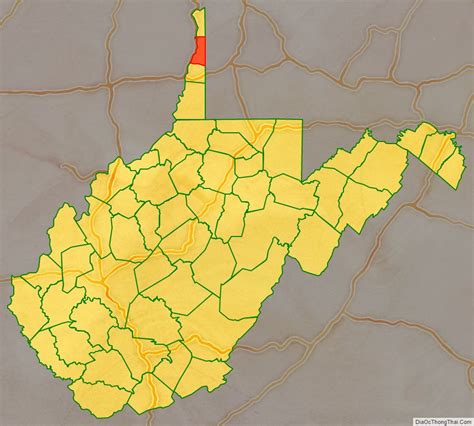 Map of Brooke County, West Virginia - Thong Thai Real