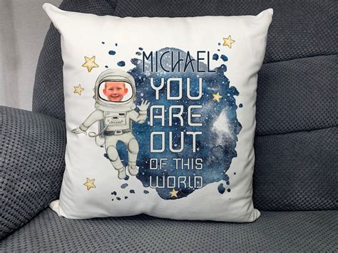 Space Cushion, Personalised Astronaut Photo Cushion, With or Without ...