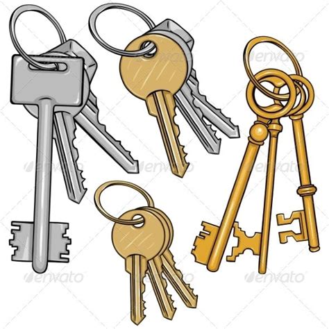 Vector Set Cartoon Bunches of Keys | Key illustration, Key vintage, Industrial design sketch