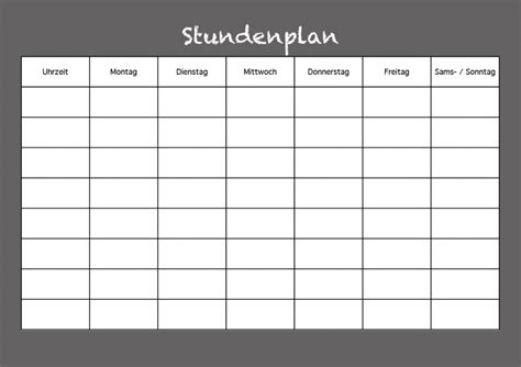 Stundenplan für die Schule als Excel-Vorlage oder PDF