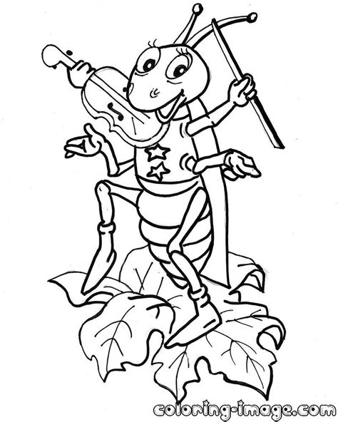 Ant And Grasshopper Coloring Page – Kidsworksheetfun