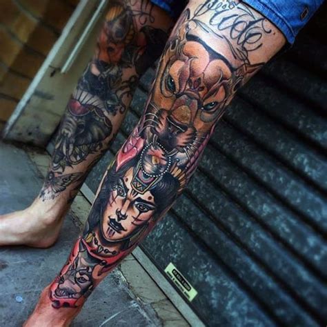 80 Shin Tattoos For Men - Masculine Lower Leg Design Ideas