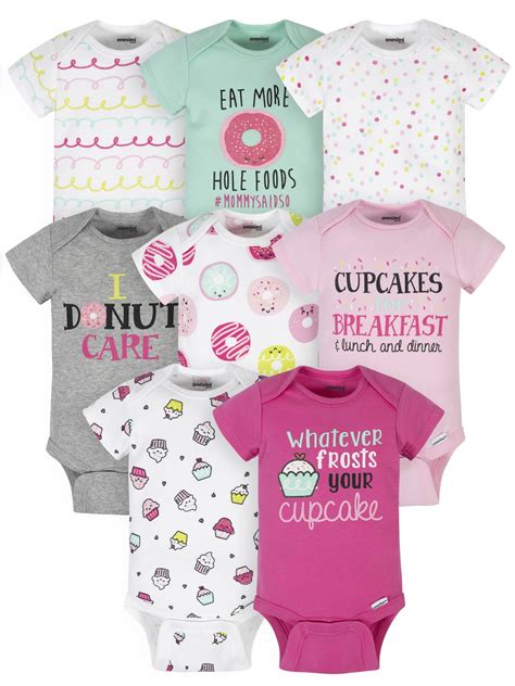 Onesies® Brand Baby Girl Short Sleeve Onesies Bodysuits, 8-Pack ...