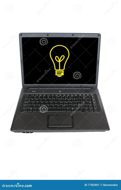 Computer and Light Bulb stock image. Image of mail, screen - 7782001