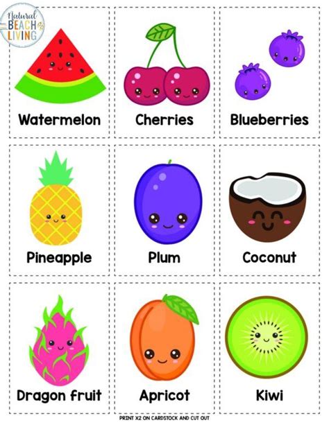 Fruit Matching Game Printable and Healthy Eating Activities for Kids ...