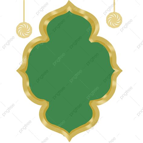Islam Border Clipart Transparent Background, Green And Gold Islamic Border, Green, Islamic ...