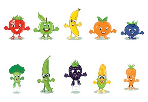 Cartoon Fruit Characters – andyrobertsdesign.com