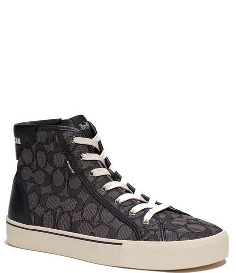 COACH Men's Skate Leather Signature Jacquard Retro Hi-Top Sneakers | Dillard's